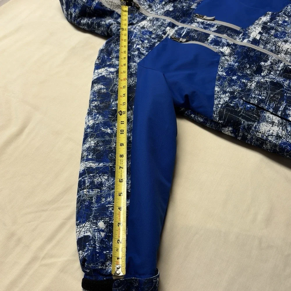 SwissTech Youth  (10-12) Hooded Full Zip Fleece Lined Jacket Blue/White/Gray